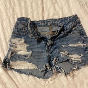 American Eagle Outfitters Ripped Light Blue Denim Jean Shorts